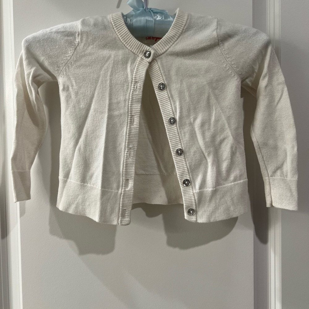 Cat and jack 3t Cream Button-Up Cardigan